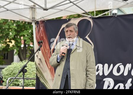 Démonstration publique de l'extrême droite de la politique italienne dans Bologne Banque D'Images