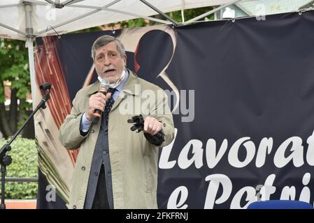 Démonstration publique de l'extrême droite de la politique italienne dans Bologne Banque D'Images