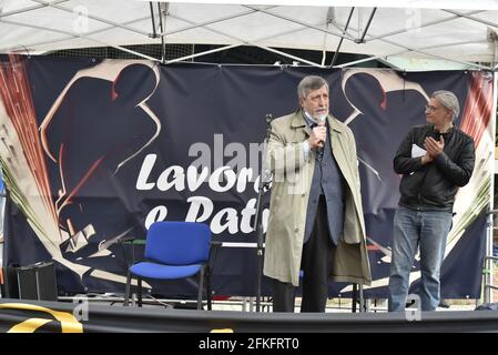 Démonstration publique de l'extrême droite de la politique italienne dans Bologne Banque D'Images