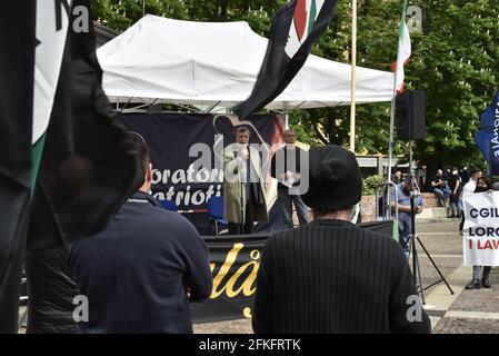 Démonstration publique de l'extrême droite de la politique italienne dans Bologne Banque D'Images