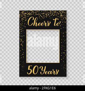 Cadre De Cabine Photo Du 50e Anniversaire Pointes De Dents Photoelectriques Noir Et Or Confettis Anniversaire De Mariage Ou Anniversaire De Mariage Decorations De Fete Modele Vectoriel Image Vectorielle Stock Alamy