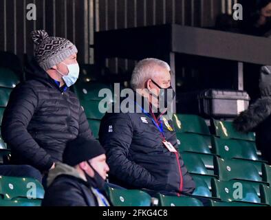 Terrain de jeux, Bath, Somerset, Royaume-Uni. 1er mai 2021. Coupe du défi européen Rugby, Bath versus Montpellier ; Warren Gatland Head Coach pour les Lions britanniques et irlandais regarde sur les stands Credit: Action plus Sports/Alay Live News Banque D'Images