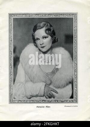 ADRIANNE ALLEN portrait comme Sybil Chase par SASHA dans LA VIE PRIVÉE une comédie intime en trois actes écrit et produit par Noel Coward présenté par Charles B. Cochran au Phoenix Theatre à Londres du 24 septembre 1930 Banque D'Images