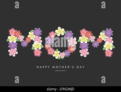 Maman, joyeux fête des mères fleurs carte de voeux vecteur, fête des mères veut fond d'écran bannière Illustration de Vecteur