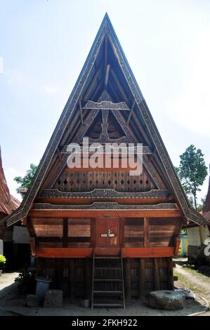 Objek Wisata Budaya Batu Kursi Raja Siallagan ou Musée Huta Bolon Simanindo pour les personnes indonésiennes Voyage visite à Ambarita De tomok à Samo Banque D'Images