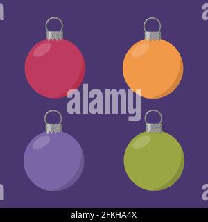 Lot de boules de Noël. Collection décoration de Noël Illustration de Vecteur