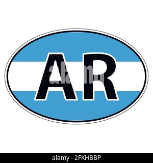 Autocollant sur la voiture, drapeau Argentine, République Argentine Illustration de Vecteur