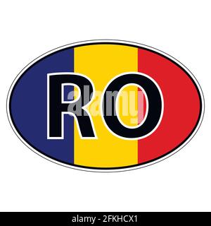 Autocollant sur voiture, drapeau Roumanie, Roumanie, Roumanie, Roumania Illustration de Vecteur