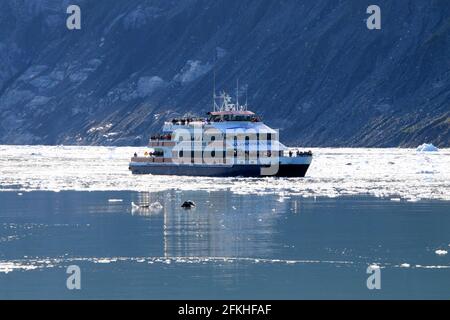 Bateau de croisière à Kenai Fjords Alaska USA Banque D'Images