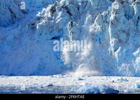 Effondrement du glacier à Kenai Fjords Alaska USA Banque D'Images