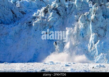 Effondrement du glacier à Kenai Fjords Alaska USA Banque D'Images