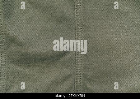 Fond en coton vert, tissu militaire, gros plan Banque D'Images