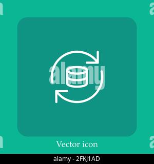 Icône de vecteur de synchronisation icône linéaire.ligne avec contour modifiable Illustration de Vecteur