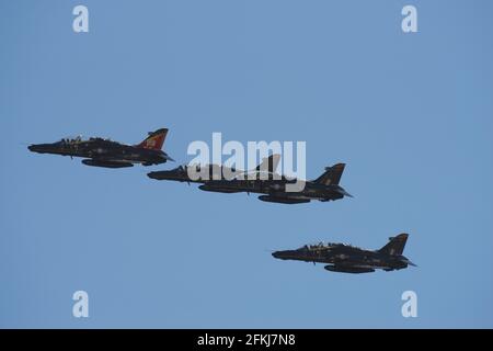 Formation de quatre avions BAe Hawk T2, Banque D'Images