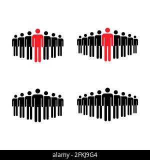 Regroupement de personnes de la collection icône plate isolée sur fond blanc. Symbole du travail d'équipe. Jeu d'illustrations vectorielles de leadership . Illustration de Vecteur