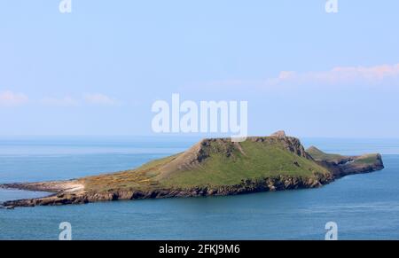 Une photographie de Worm's Head sur la péninsule de Gower, au pays de Galles Banque D'Images