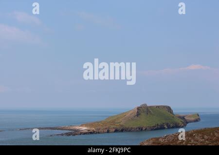 Une photographie de Worm's Head sur la péninsule de Gower, au pays de Galles Banque D'Images