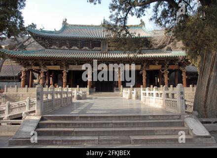 Temple Jinci près de Taiyuan, Shanxi, Chine. Shengmu Hall ou Holy Mother Hall, la première salle principale existante du Temple Jinci. Banque D'Images