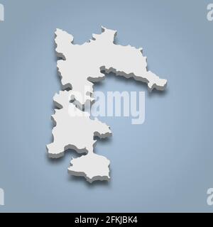 la carte isométrique 3d de Patmos est une île de l'archipel du Dodécanèse, en Grèce, illustration vectorielle isolée Illustration de Vecteur