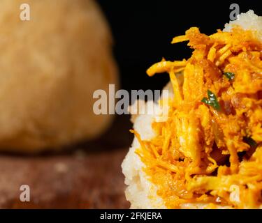 Boulettes de poulet, coxinhas, en-cas brésilien populaire Banque D'Images