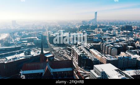 Vue sur la ville de Wroclaw, la capitale de la Basse Silésie Voivodeship . Photo de haute qualité Banque D'Images