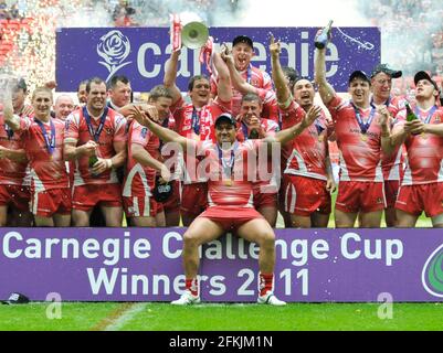 LIGUE DE RUGBY. FINALE DE LA COUPE DU DÉFI CARNEGIE À WEMBLEY. LEEDS V WIGAN..WIGAN GAGNE. 27/8/2011. PHOTO DAVID ASHDOWN Banque D'Images