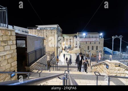 22-04-2021. meron- israël. L'entrée arrière du Rabbi Shimon Bar Yochai's Sion à Meron Banque D'Images