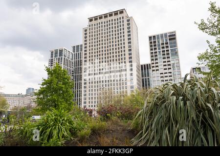 The Shell Center et Southbank place sur Jubilee Gardens, Belvedere Road, Londres, SE1, Royaume-Uni Banque D'Images