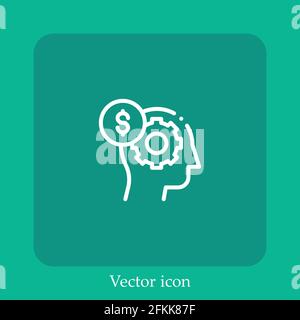 Icône de vecteur de gestion des ressources icône linéaire.ligne avec trait modifiable Illustration de Vecteur