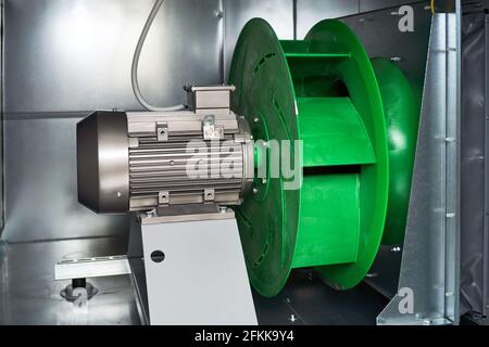 Moteur extérieur interne de l'unité de traitement de l'air ventilateur de la gaine d'échappement Banque D'Images