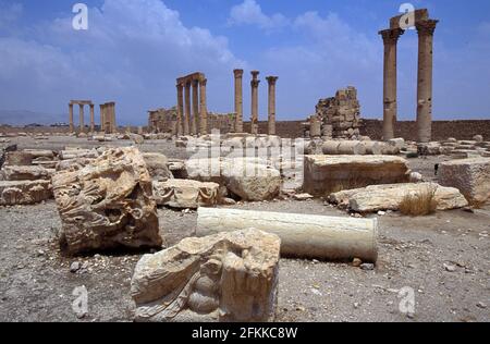 Le Temple de Bel, déjà détruit par ISIL Août 2015, temple de Baal, était une ancienne ruine en pierre situé à Palmyra, Syrie Banque D'Images