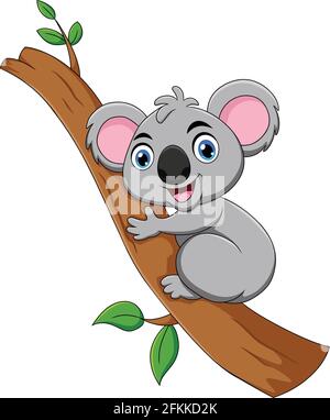 Illustration de vecteur animal de dessin animé Koala mignon Illustration de Vecteur