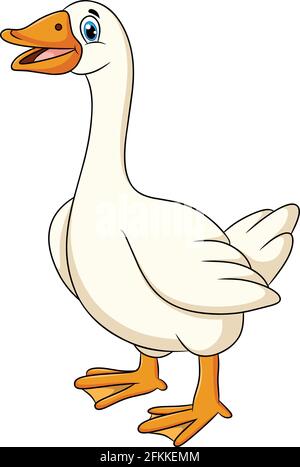 Illustration de dessin animé animal mignon Goose Illustration de Vecteur