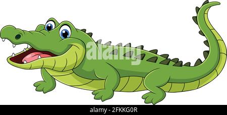 Illustration vectorielle de dessin animé à motif animal crocodile Illustration de Vecteur