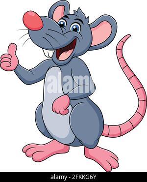 Illustration de vecteur animal de joli dessin animé de Rat Illustration de Vecteur