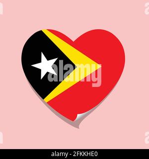 J'aime l'illustration du vecteur cardiaque du Timor Leste Illustration de Vecteur