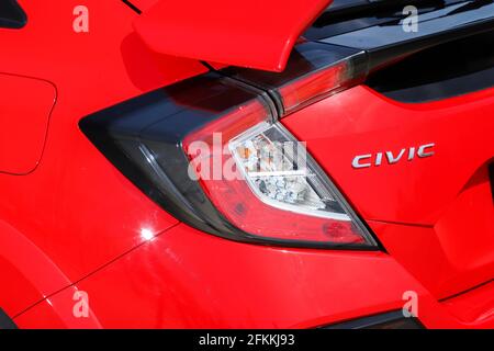 Honda Civic est une gamme de voitures fabriquées par Honda. La conception des modèles de type R était à l'origine axée sur les conditions de course. Banque D'Images