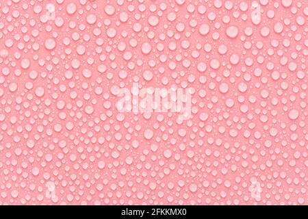 L'eau pure tombe sur un fond ou une texture rose abstrait. Banque D'Images