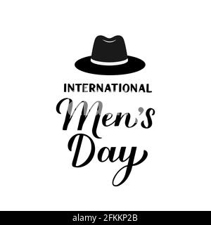 International jour hommes calligraphie lettrage à la main isolé sur blanc. Fête du 19 novembre. Modèle vectoriel pour affiche typographique, bannière, Illustration de Vecteur