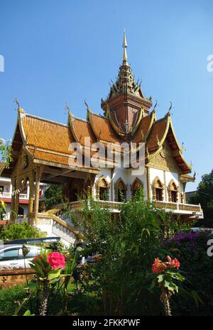 Temple bouddhiste, Wat Bupfaram, Chiang Mai, Thaïlande, Asie Banque D'Images