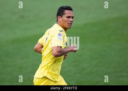 Villarreal, Espagne. 02 mai 2021. Carlos Arturo Bacca de Villarreal CF en action pendant le match de football espagnol de la Liga entre Villarreal et Getafe à l'Estadio de la Ceramica. (Note finale; Villarreal CF 1:0 Getafe CF) crédit: SOPA Images Limited/Alay Live News Banque D'Images