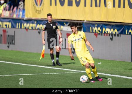 Villarreal, Espagne. 02 mai 2021. Gerard Moreno de Villarreal CF en action pendant le match de football espagnol de la Liga entre Villarreal et Getafe à l'Estadio de la Ceramica. (Note finale; Villarreal CF 1:0 Getafe CF) crédit: SOPA Images Limited/Alay Live News Banque D'Images