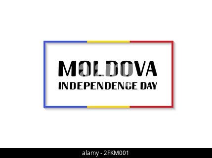 Lettrage au Moldova Independence Day. Fête nationale célébrée le 27 août. Modèle vectoriel pour affiche typographique, bannière, carte de vœux, prospectus, etc Illustration de Vecteur