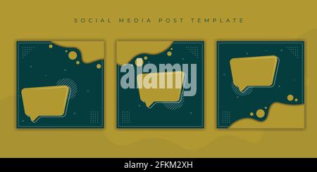 Ensemble de modèles de post de médias sociaux avec conception de bulle de discours. Bon modèle pour la conception de bannière Web. Illustration de Vecteur