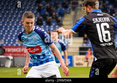 Haderslev, Danemark. 02 mai 2021. Emil Holm (3) de Soenderjyske vu pendant le match 3F Superliga entre Soenderjyske et Odense Boldklub au parc Sydbank à Haderslev. (Crédit photo : Gonzales photo/Alamy Live News Banque D'Images