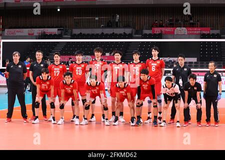 Ariake Arena, Tokyo, Japon. 1er mai 2021. Groupe d'équipes du Japon, 1er MAI 2021 - Volleyball : Jeux internationaux de Volleyball -Tokyo Challenge 2021- entre le Japon 3-2 Chine à Ariake Arena, Tokyo, Japon. Credit: YUTAKA/AFLO SPORT/Alay Live News Banque D'Images