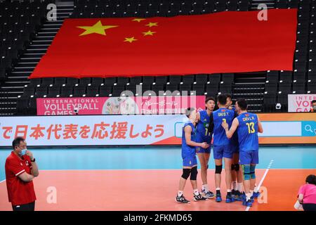 Ariake Arena, Tokyo, Japon. 1er mai 2021. Groupe d'équipes de la Chine, 1er MAI 2021 - Volleyball : Jeux internationaux de Volleyball -Tokyo Challenge 2021- entre le Japon 3-2 Chine à Ariake Arena, Tokyo, Japon. Credit: YUTAKA/AFLO SPORT/Alay Live News Banque D'Images