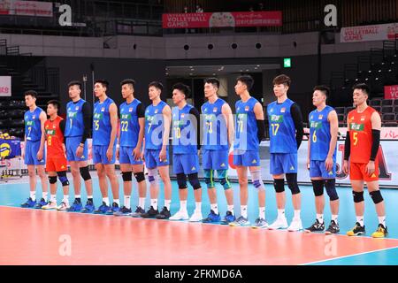 Ariake Arena, Tokyo, Japon. 1er mai 2021. Groupe d'équipes de la Chine, 1er MAI 2021 - Volleyball : Jeux internationaux de Volleyball -Tokyo Challenge 2021- entre le Japon 3-2 Chine à Ariake Arena, Tokyo, Japon. Credit: YUTAKA/AFLO SPORT/Alay Live News Banque D'Images