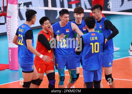 Ariake Arena, Tokyo, Japon. 1er mai 2021. Groupe d'équipes de la Chine, 1er MAI 2021 - Volleyball : Jeux internationaux de Volleyball -Tokyo Challenge 2021- entre le Japon 3-2 Chine à Ariake Arena, Tokyo, Japon. Credit: YUTAKA/AFLO SPORT/Alay Live News Banque D'Images