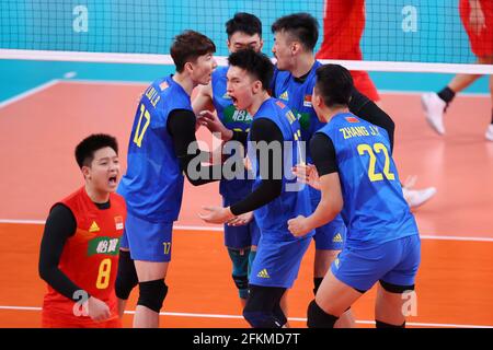 Ariake Arena, Tokyo, Japon. 1er mai 2021. Groupe d'équipes de la Chine, 1er MAI 2021 - Volleyball : Jeux internationaux de Volleyball -Tokyo Challenge 2021- entre le Japon 3-2 Chine à Ariake Arena, Tokyo, Japon. Credit: YUTAKA/AFLO SPORT/Alay Live News Banque D'Images